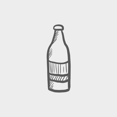 Soda bottle sketch icon