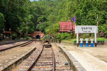 Fototapeta na wymiar Khun Tan Tunnel at Lamphun Province, ( Longest tunnel in Thailan