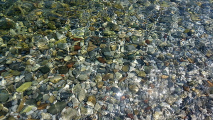 Transparent water of the Mediterranean sea.