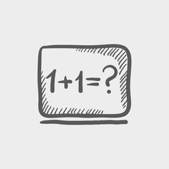 Numbers on the blackboard sketch icon