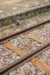 detail shot of a railroad track