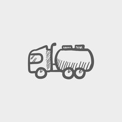 Tanker truck sketch icon