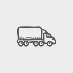 Delivery car sketch icon
