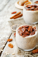 oat cinnamon Chia seed pudding with honey pecan