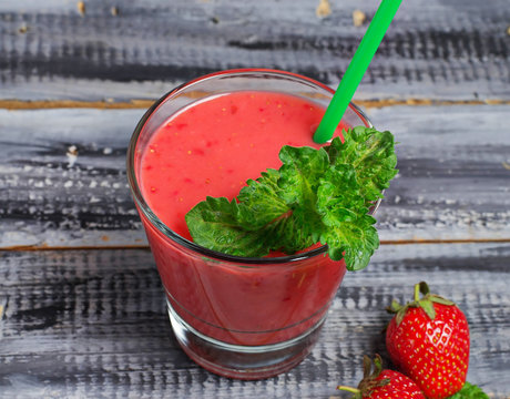 Strawberry smoothie, sweet summer drink