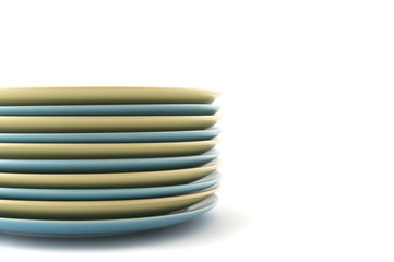 Pile salad plates..