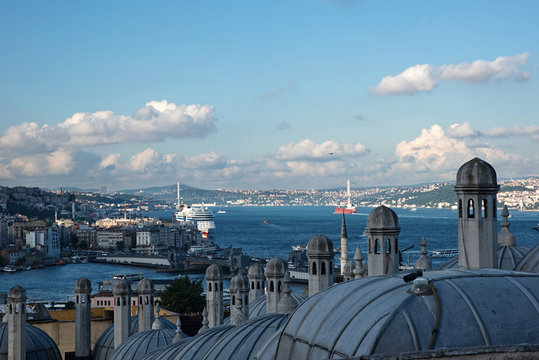 View from The Suleymaniye Mosque over The Istanbul.