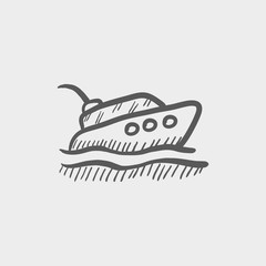 Fototapeta premium Yacht sketch icon