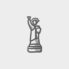 Statue of liberty sketch icon