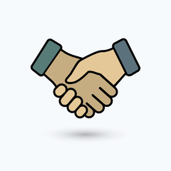 Vector icon handshake. Isolated on white background. Vector illustration.
