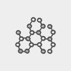 DNA molecule sketch icon