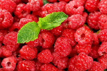Sweet raspberries background
