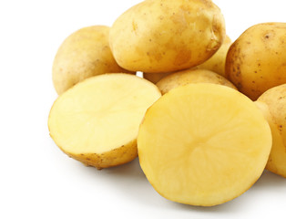 Naklejka na ściany i meble young potatoes isolated on white