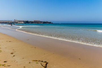 Fototapeta na wymiar Tarifa beach on the ocean, Cadiz, Spain 