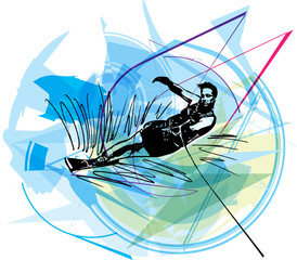 Water skiing illustration