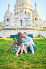 Young couple having a date on Montmartre, Paris, France