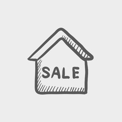 Sale sign sketch icon