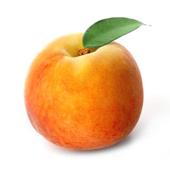 Fresh peach isolated on white