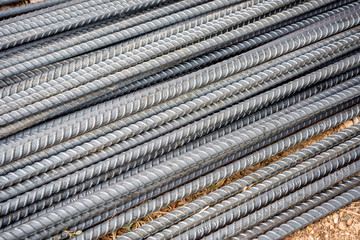 Steel rods or bars used to construction job
