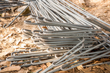 Steel rods or bars used to construction job