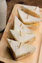 tuna sanwich and soy milk