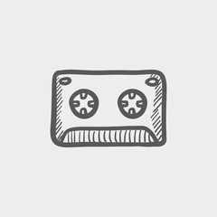 Cassette tape sketch icon