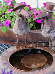 the sculpture in a town,frankfurt,germany