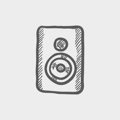 Two way studio speaker sketch icon