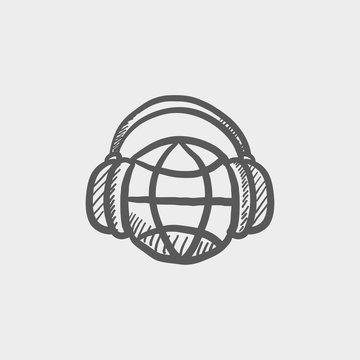 World music sketch icon