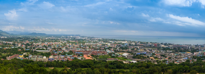 Fototapeta na wymiar Bird's eye view of Hua-hin City. Prachuap Khiri Khan, Thailand