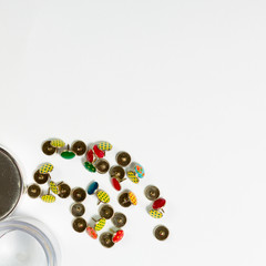 Color pins and jar