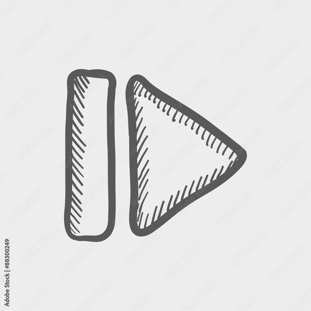 Poster next button sketch icon
