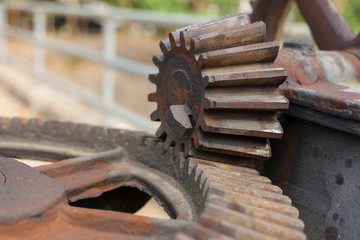 Close up of water gate gear.