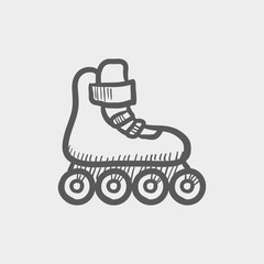 Roller skate sketch icon