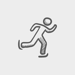 Running man sketch icon