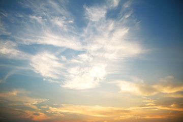 clouds on sky in the evening