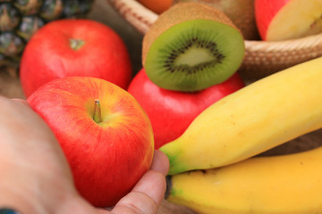 healthy mixed fruit to colorful