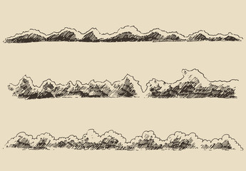 Water waves in the sea design elements vintage © TheMountBirdStudio