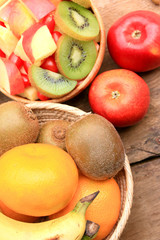 healthy mixed fruit to colorful