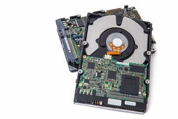 Hard Disk drives isolate on white background.