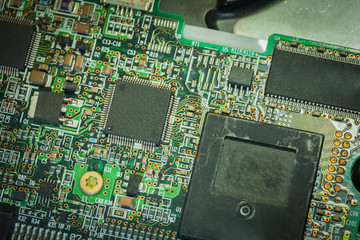 Electronic circuit board with processer.