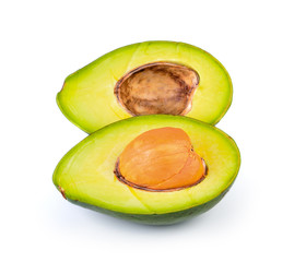 avocado on white background