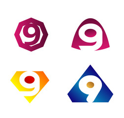9, Number seven logo, symbol, icon
