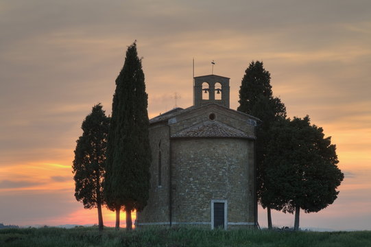 Capella di Vitaleta, Val d'Orcia, Province Siena, Tuscany