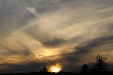 Obraz na płótnie Canvas Photo sunset sky