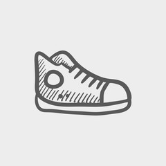 Hi-cut rubber shoes sketch icon
