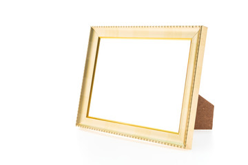 Gold frame isolated on white background