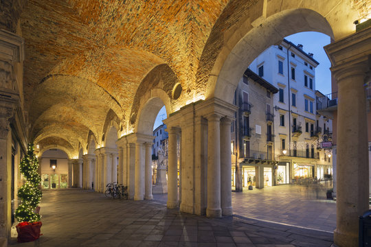 An arcade in Piazza Signori, Vicenza, Veneto