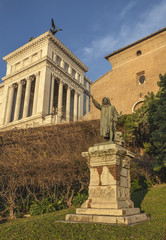Fototapeta na wymiar Cola di Rienzo statue on Capitoline Hill in Rome, Italy