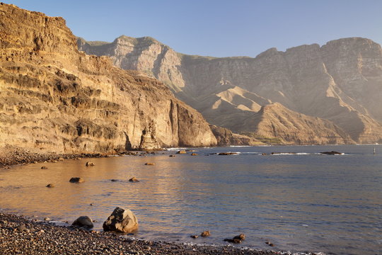 Natural landmark Dedo de Dios, Puerto de las Nieves, Gran Canaria, Canary Islands, Spain, Atlantic